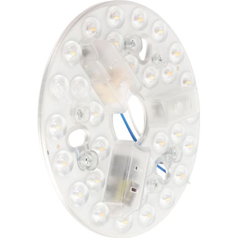 Kit de remplacement pour ventilateur de plafond LED rond de 13,5 cm (5,3 pouces) avec éclairage LED 15 W, 3 CCT (3000 K, 4200 K, 6500 K) et intensité variable (3 couleurs).
