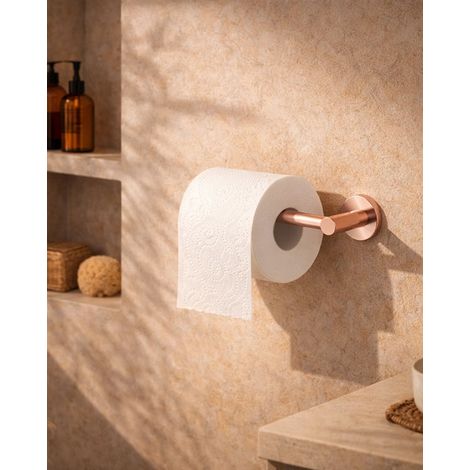 Exagonshop Portarotolo in acciaio oro rosa spazzolato Minimal