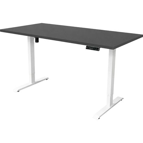 Bureau électrique 160x80cm - Moteur simple - Blanc/Anthracite (1/5)