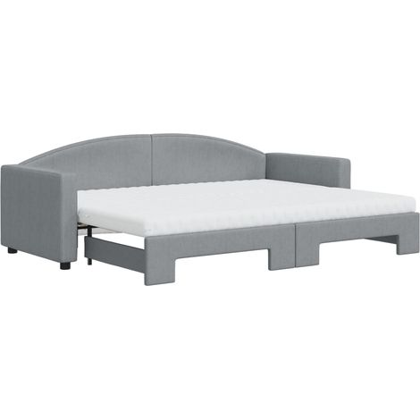 Maison Exclusive - Divano Letto Estraibile Materassi Grigio Chiaro 80x200 Tessuto