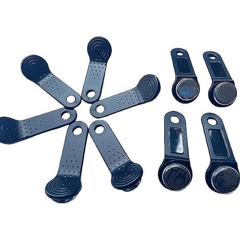 Lot de 5 porte-clés DS1990A DS1990 F5 avec numéro de série étanche RFID Tag (noir) (1/5)
