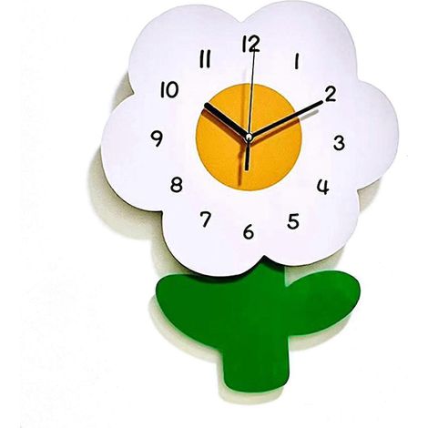 Horloge murale silencieuse, horloges murales en forme de fleur, horloges murales pour salon, horloges murales en forme de fleur au design soigné (1/5)