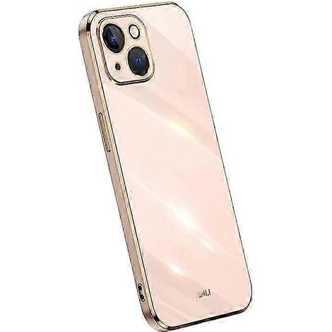 Écrin de protection en TPU souple avec liseré doré électroplaqué, coque fine pour ordinateur portable 14 pouces, étui antichoc et anti-rayures, bordure métallisée élégante. (1/5)