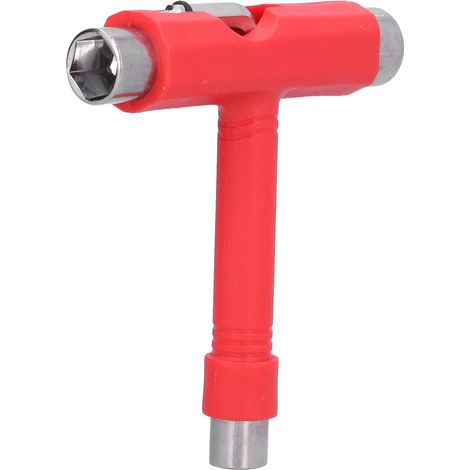 Outil de skate multifonction portable, kit de clés hexagonales en T, visserie rouge (1/5)
