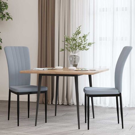 vidaXL Sillas de comedor 2 unidades terciopelo gris claro (1/5)