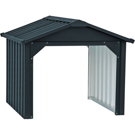 Casetta Box da Giardino 77,5x82,9x65,5 cm in Acciaio Zincato Antracite (1/5)
