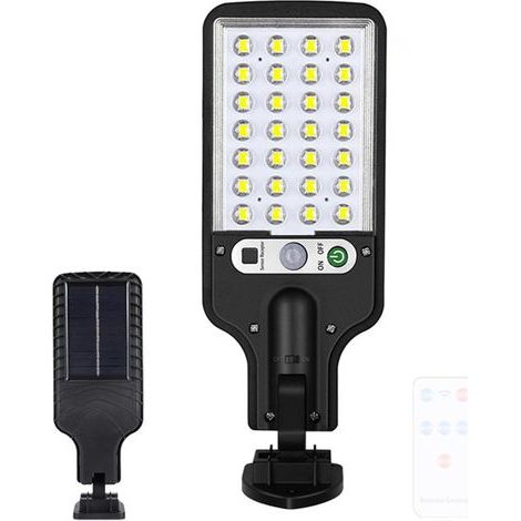 LED Solaire Extérieur Applique Murale avec Détecteur de Mouvement Lampe Murale avec Télécommande IP65 Étanche Eclairage Mural Sans Fil pour Jardin Garage Porche Cour 6500K Noire (Lumière Blanche) (1/5)