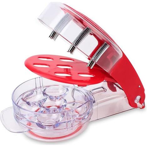 Dénoyauteur à cerises multifonctionnel en acier inoxydable avec dénoyauteur et récipient à jus (1/5)