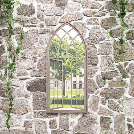 Miroir de jardin-Miroir décoratif-Miroir d'extérieur Sable 100x45cm Fer pour utilisation extérieure 505353 (1/5)