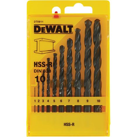 DEWALT Dt5911 Hss-R Jobber Drill Bit Set, 10 Piece