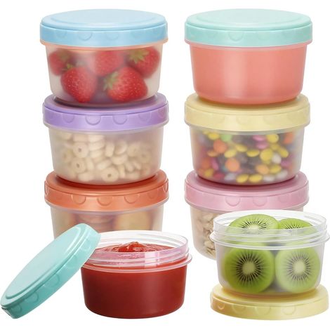 6 Boîte, Hermétique, Plastique, 300ml, Sans BPA, Alimentaire, Sauce, Épice (1/5)