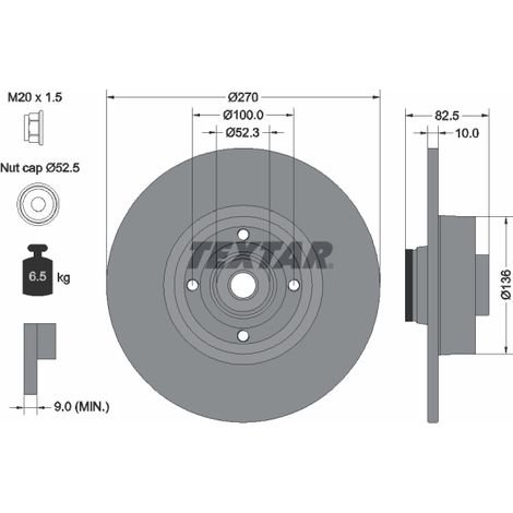 Lot de 2 Disques de frein Textar 92154503 RENAULT 432004943R 7701207898