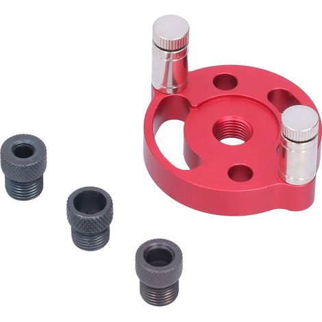 Gabarit de perçage vertical pour tourillons, kit de guide de perçage autocentrant rond en alliage d'aluminium pour le travail du bois (1/5)