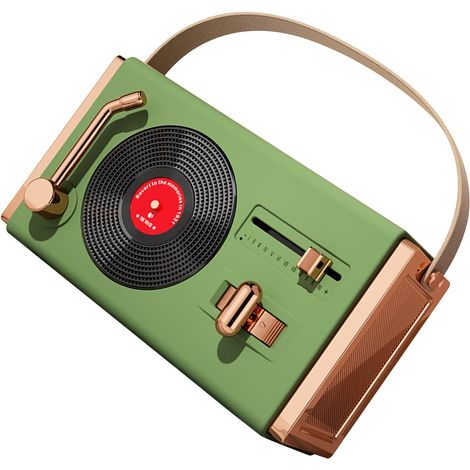 Bluetooth-Lautsprecher, Retro-Bluetooth-Lautsprecher, tragbarer USB-Lautsprecher, geeignet für Wohnzimmer, Büro und Außenbereich (Retro-Grün). (1/5)