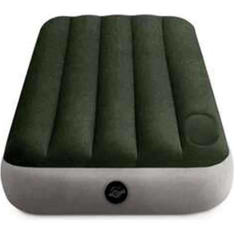 Intex – Matelas gonflable 1 personne 191 x 76 x 22 cm – Vinyle floqué rayonne – Gonfleur à pied inclus – Technologie Fiber Tech