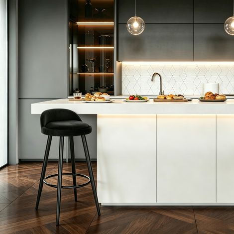 Taburete Chatten, Silla de mesa moderna y cómoda, Taburete de bar, Silla de comedor (solo incluye 1 taburete) (1/4)