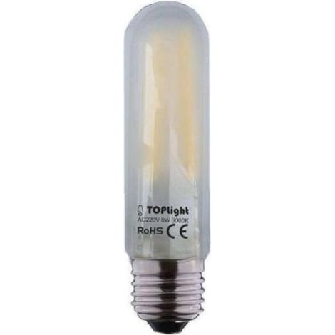 Top light led tubulaire e27 t30 fs 8w n à filament satiné 4000