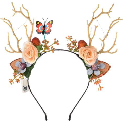 1 Serre-tête, Bois de cerf, Lumineux, Paillettes, Guirlande, Noël, Fête, Cosplay, Enfant, Adulte (1/5)