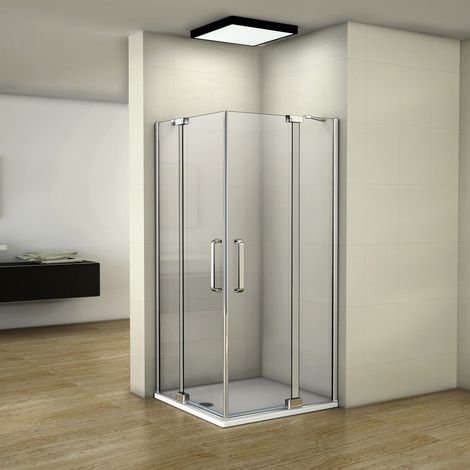80x80x195cm Duschabtrennung Duschkabine Schwingtür 8mm NANO GLAS Duschwand (1/5)