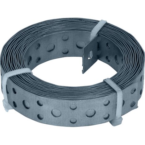 HELPMATE – Nastro perforato 3,0 m di lunghezza – acciaio zincato – Larghezza 20 mm – Spessore materiale 0,8 mm – zincato di alta qualità – Robusto per costruzione, officina, progetti fai da te (1/5)