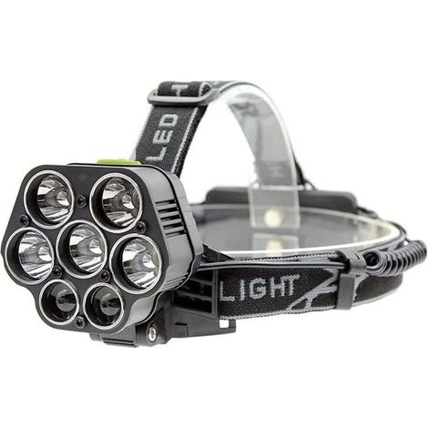 Lampe frontale super lumineuse, lampe frontale puissante 3000 lm étanche rechargeable par USB 18650 torche frontale camping pêche lanterne pour camping en plein air pêche randonnée (1/5)