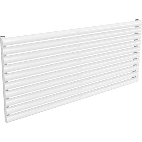 Reina Nevah Single Designer Horizontal Radiator 590mm H x 1400mm W White (1/5)