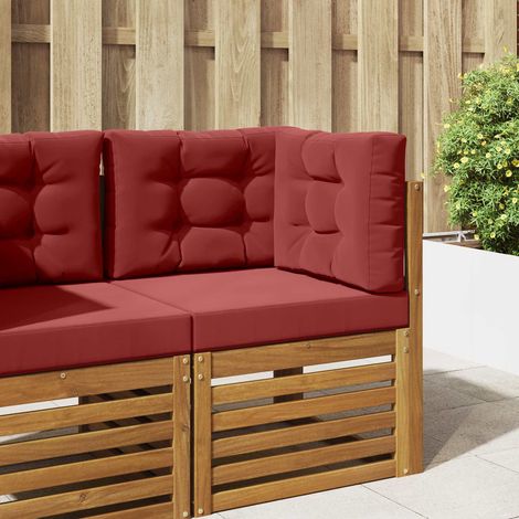 Sofakissen für draußen 3 pcs Weinrot Polyester (1/5)