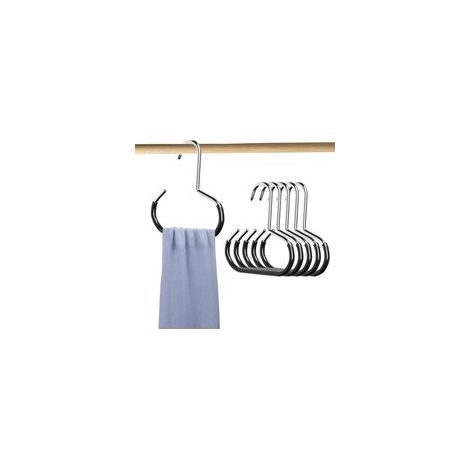 Lot de 6 Porte Foulard,Range Ceinture pour Garde Robe,Antidérapants Porte Cravate,Cintres en Métal pour Chapeaux,Organisateur de Placard pour Echarpes,Chapeaux,Cravates,Ceintures (Noir) (1/5)