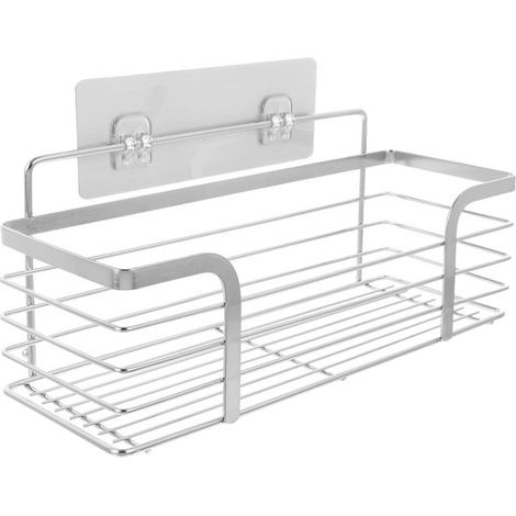 Étagère de douche sans perçage - étagère en acier inoxydable - étagère de salle de bains - étagère murale de douche - panier de douche - égouttoir (1/5)