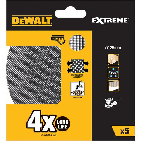 Dewalt – Disque abrasif de ponceuse 125mm – Grain 60 – Mesh pour ponçage bois dur – Accessoire professionnel durable - DTM8560-QZ