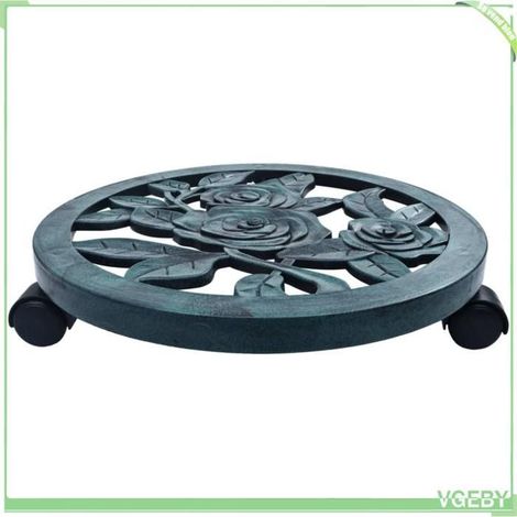 Chariot pour plantes - FAFEICY - 48228 - Vert - 38 cm - Roulettes 360° (1/4)