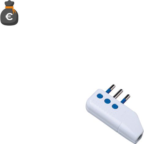 Prise électrique Alcapower 16A 2P+T avec sortie de câble à 90°, adaptateur pour systèmes civils italiens standard 250 V CA, couleur blanche