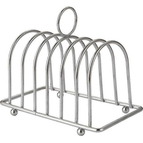 Grille de refroidissement pour toasts, grille métallique à 6 fentes et poignée de transport, ustensiles de service pour le pain (1/5)