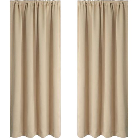 Rideaux occultants en liquidation pour chambre et salon - Rideaux thermiques isolants occultants 96 x 137 cm (1/5)