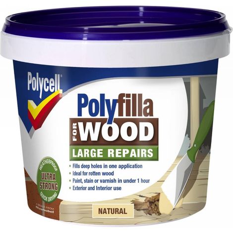 Polycell Polyfilla for Wood Large Repairs - Natural - 2 x 375g (1/5)