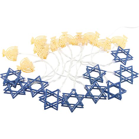 Guirlande lumineuse LED Hanoukka, étoile hexagonale, 3 mètres, 20 LED décoratives (1/5)