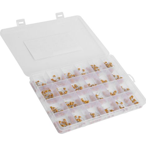 480 condensateurs céramiques monolithiques 10 pF - 10 µF, 24 valeurs, grande stabilité, résistants à la corrosion, assortiment pour bricolage, 50 V (1/5)