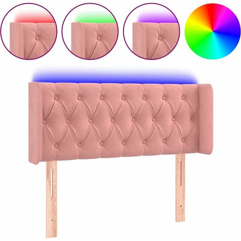 Maison Exclusive - Cabecero con LED de terciopelo rosa 103x16x78/ (1/5)