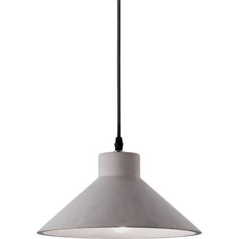 Sospensione Industrial-Minimal Oil-6 Metallo Cemento Grigio 1 Luce E27 (1/4)