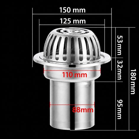Bonde de sol extérieure 5 pouces en acier inoxydable pour tuyau 150 5 150 300 g – Livraison gratuite