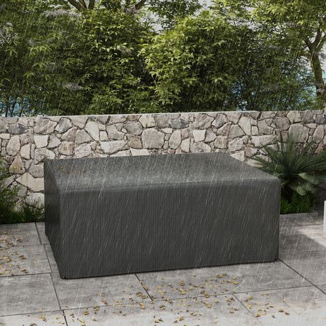 Funda para muebles de jardín, lona de polietileno resistente a los rayos UV, 235 x 190 x 90 cm, gris.