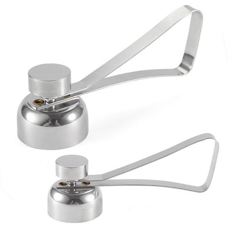 BEBUSINGOTO Lot de 2 Oeuf Cracker Décoration, Ouvre Oeuf en acier inoxydable Coupe Coquille d'œuf de cuisine Outil de suppression pour Raw/Soft Hard Boiled Egg(Grand/Petit) (1/5)