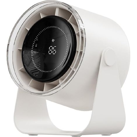 Petit ventilateur de bureau ultrasilencieux (35 dB), 100 vitesses, batterie rechargeable, alimentation USB, portable pour la chambre Blanc (1/5)