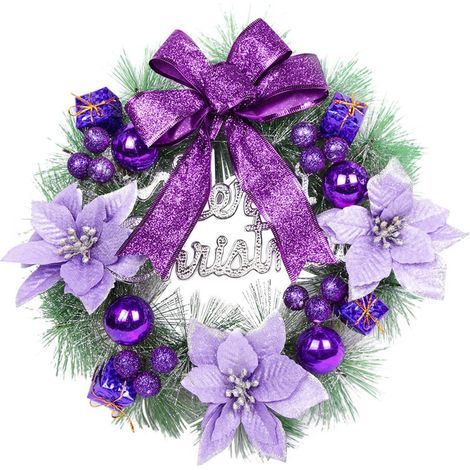 Guirlande De Noël - Pour Porte D'Entrée Mur Extérieur Intérieur - Décoration Festive Pour Fêtes De Fin D'Année - 1 Pièce (1/5)