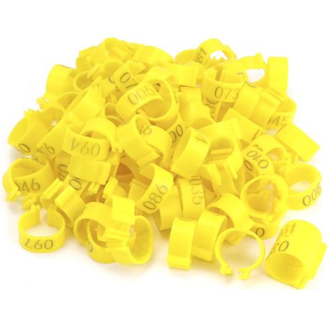 Lot de 100 anneau de pied de poulet, bague pigeon, 16 mm, multicolores, pour volaille, poules, canards, oies, pigeons (1/5)