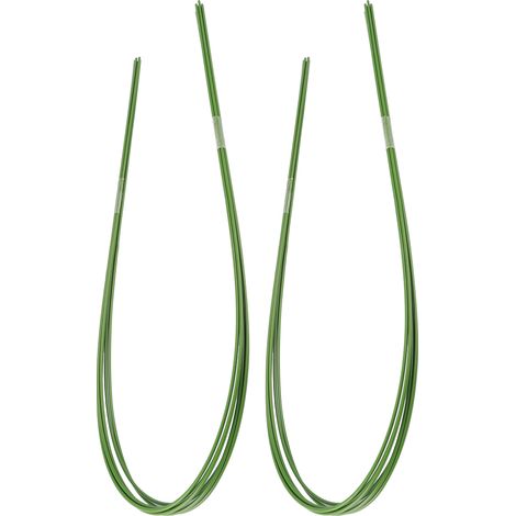 Lot de 12 supports pour plantes et fleurs en fil de fer souple recouvert de plastique, à monter soi-même, pour serre ou jardin. (1/5)