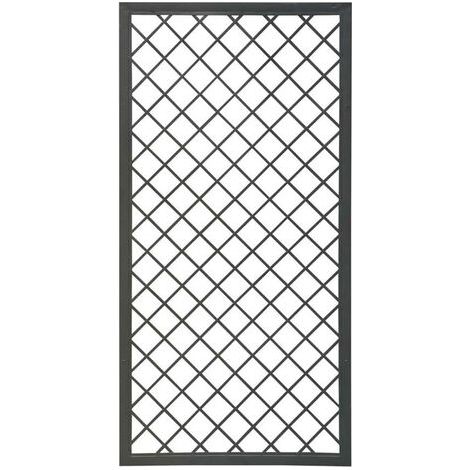 Set 2 Tralicci Fissi con Cornice per Giardino Verdemax 180x90 cm in Metallo Antracite (1/5)