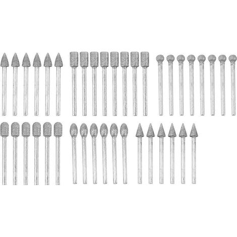 Ensemble de 40 fraises diamantées pour la sculpture sur pierre, compatible avec les outils rotatifs. (1/5)