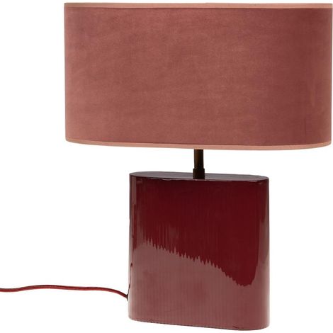 Amadeus - Lampe Paola bordeaux et abat-jour rose