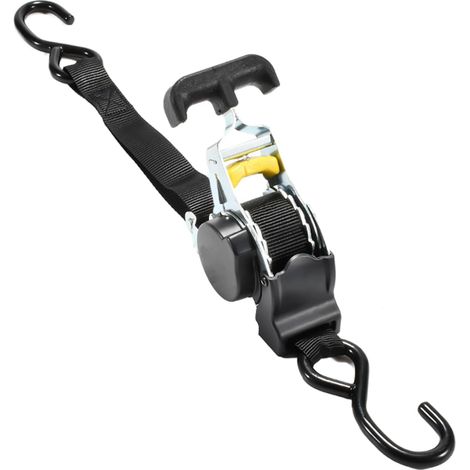 Sangles à cliquet rétractables - Sangles automobiles robustes montées sur plaque, sécurisant le chargement pour motos, quads, remorques, camions et autres véhicules. (1/5)